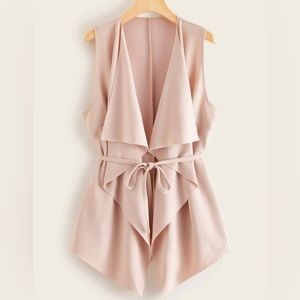 SHEIN Apricot Open Front Vest